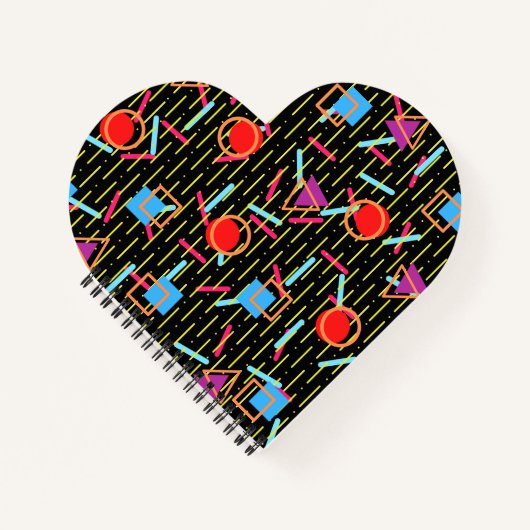 Retro 90er Nostalgic Heart Shaped Notebook Mini Notizblock (Vorderseite)