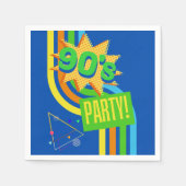 Retro 90er Party Bright Blue Nostalgie Geburtstag Serviette (Vorderseite)