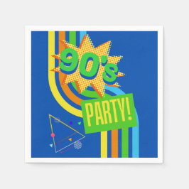 Retro 90er Party Bright Blue Nostalgie Geburtstag Serviette