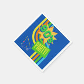 Retro 90er Party Bright Blue Nostalgie Geburtstag Serviette (Ecke)