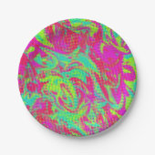 Retro 90er Party bunte Kuchen Teller (Vorderseite)