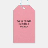 Retro 90er Party Rosa Nostalgischer Geburtstag Geschenkanhänger (Rückseite)