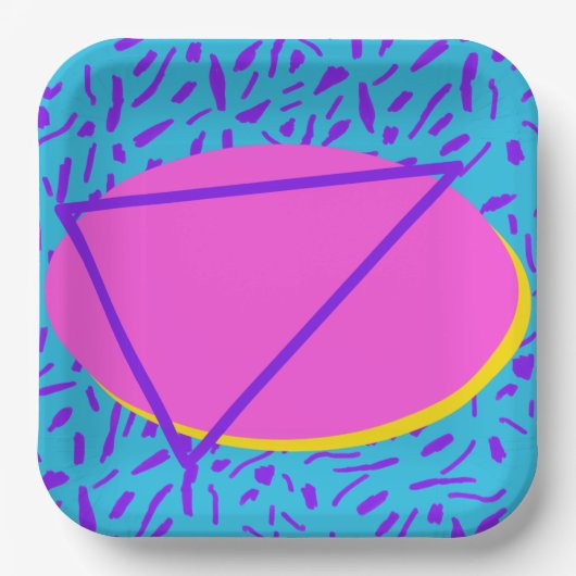 Retro 90er Party Teller (Vorderseite)