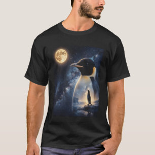 Retro-90er-Pinguin heult am Mond Y2K-Ästhetik T-Shirt