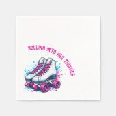 Retro 90er Roller-Skaten-Party Serviette (Vorderseite)