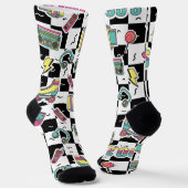 Retro-90er-Rollschuh-Muster-Socken Socken (Gewinkelt)