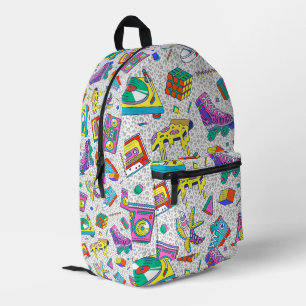 Retro-90er-Skate-Party-Muster Bedruckter Rucksack