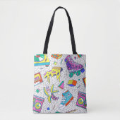 Retro-90er-Skate-Party-Muster Tasche (Vorderseite)