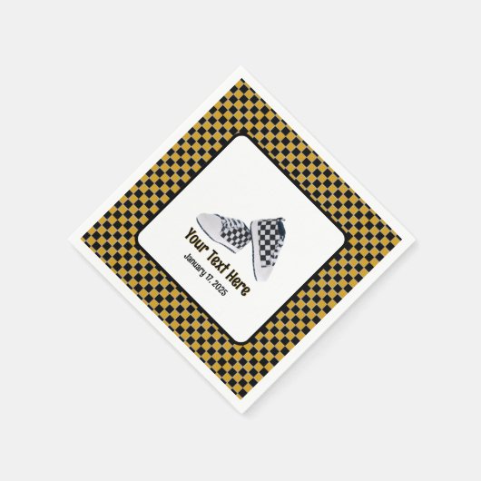 Retro 90er Skater/Hip Hop Checkerboard Kinderschuh Serviette (Ecke)