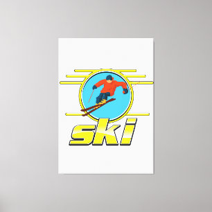 Retro 90er-Ski-Logo Leinwanddruck