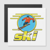 Retro 90er-Ski-Logo Magnetkarte (Vorne/Hinten)