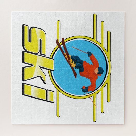 Retro 90er-Ski-Logo Puzzle (Horizontal)