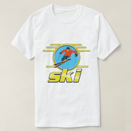 Retro 90er-Ski-Logo T-Shirt (Design vorne)
