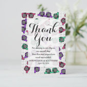 Retro-90er-Sonnenbrille in rosa Aquamarinen Lila Dankeskarte (Stehend Vorderseite)