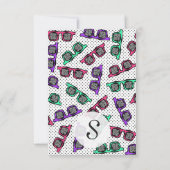 Retro-90er-Sonnenbrille in rosa Aquamarinen Lila Dankeskarte (Rückseite)