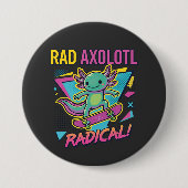 Retro 90er Stil Axolotl Skateboard Rad neon Button (Vorderseite)