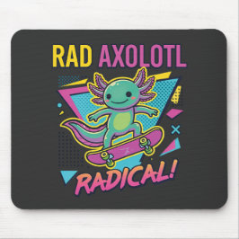 Retro 90er Stil Axolotl Skateboard Rad neon Mousepad