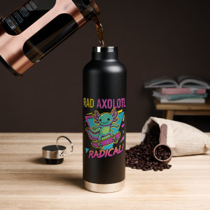 Retro 90er Stil Axolotl Skateboard Rad neon Trinkflasche