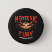 Retro 90er Style Axolotl Skateboard Rad Neon Button (Vorderseite)