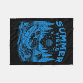 Retro 90er Summer Vibes Cat Camping Funny Cat Meme Fleecedecke (Vorderseite (Horizontal))