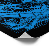 Retro 90er Summer Vibes Cat Camping Funny Cat Meme Poster (Ecke)