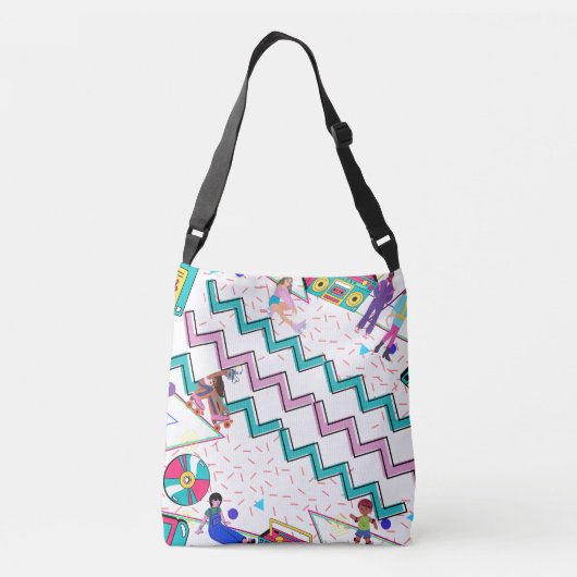 Retro 90er Tote Tasche / Skate / Boombox / farbenf (Rückseite)