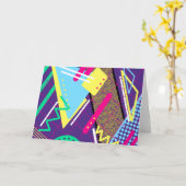 Retro '90er Vibe Pattern 90er Lila Gelb Karte (Gelbe Blume)