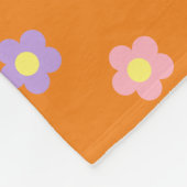 Retro 90er Y2k Pastel Blume Orange Dorm Fleecedecke (Ecke)