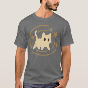 Retro 90er Y2K verängstigte Katze kosmische Sterne T-Shirt