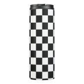 Retro 90s 00s Black and White Checkered Pattern Thermosbecher (Rückseite)