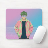 Retro 90s Anime Aesthetic Mousepad (Mit Mouse)