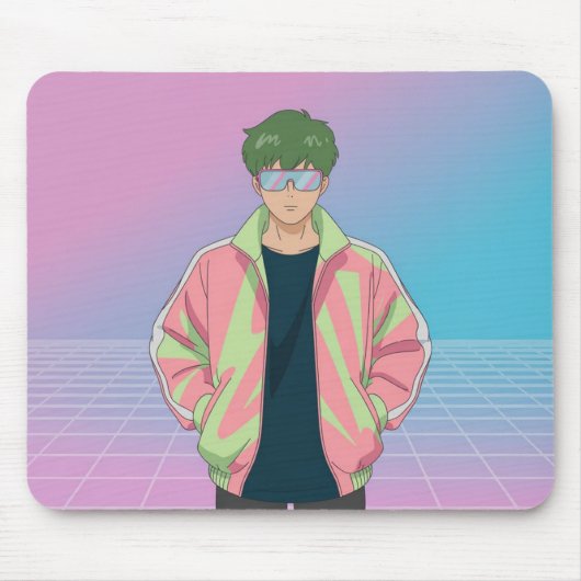 Retro 90s Anime Aesthetic Mousepad (Vorne)