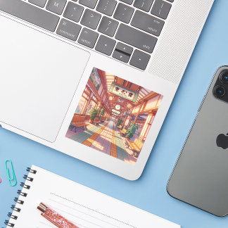 Retro 90s Anime Japan Bahnhof Aufkleber