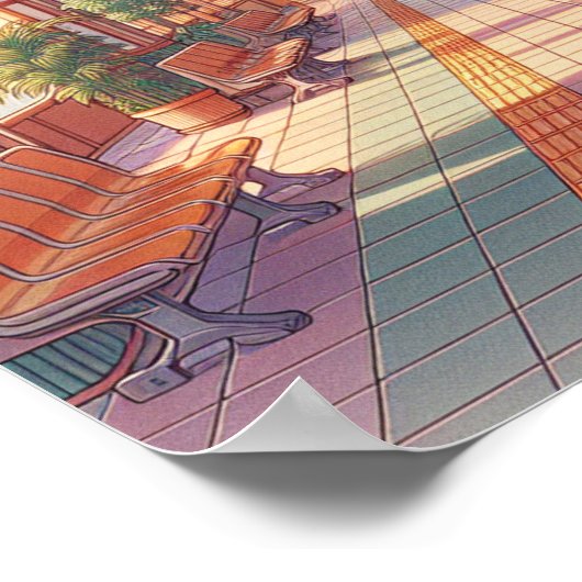 Retro 90s Anime Japan Bahnhof Poster (Ecke)