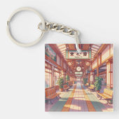 Retro 90s Anime Japan Bahnhof Schlüsselanhänger (Vorderseite)