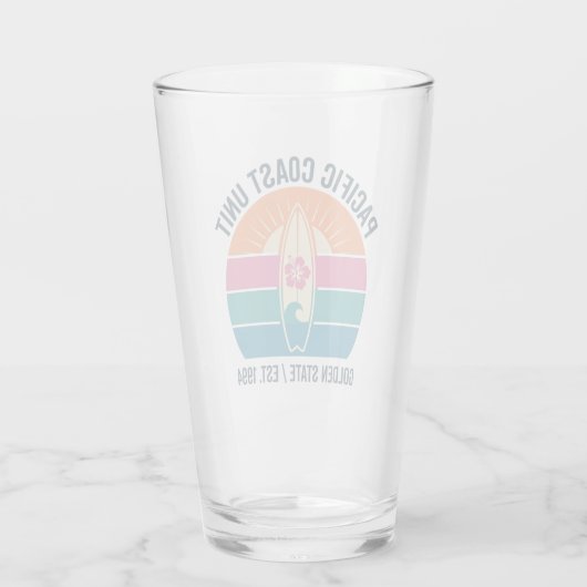 Retro 90s Beach Apparel - Pacific Coast  Glas (Rückseite)