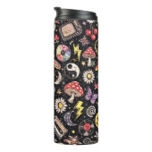 Retro 90s Celestial Psychedelic Pattern with Smile Thermosbecher (Nach rechts gedreht)