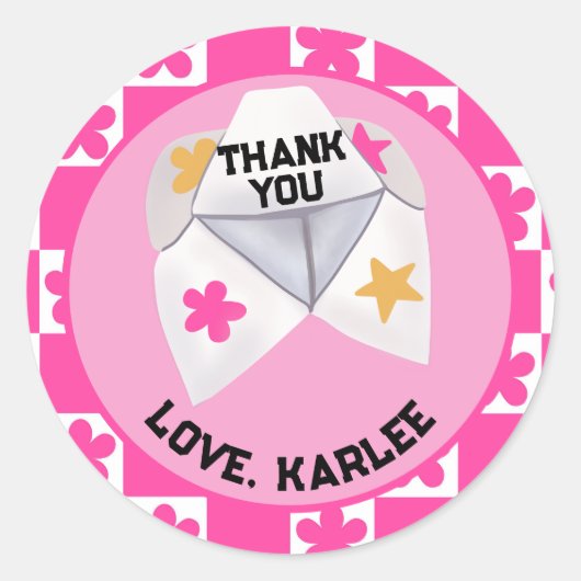 Retro 90's Cootie Catcher Runder Aufkleber (Vorderseite)