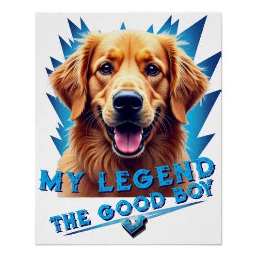 Retro 90s Golden Retriever Mascot Custom Gifts Poster (Vorderseite)