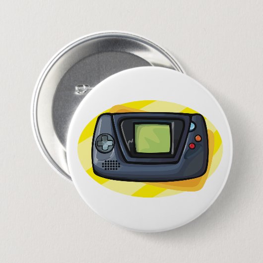 Retro 90s Handheld Game Console Gamer Button (Vorne & Hinten)
