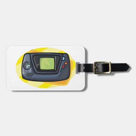 Retro 90s Handheld Game Console Gamer Gepäckanhänger (Vorderseite horizontal)
