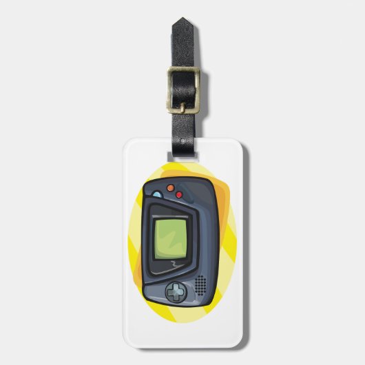 Retro 90s Handheld Game Console Gamer Gepäckanhänger (Vorderseite vertikal)