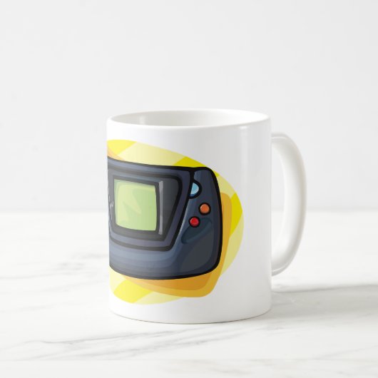 Retro 90s Handheld Game Console Gamer Kaffeetasse (VorderseiteRechts)