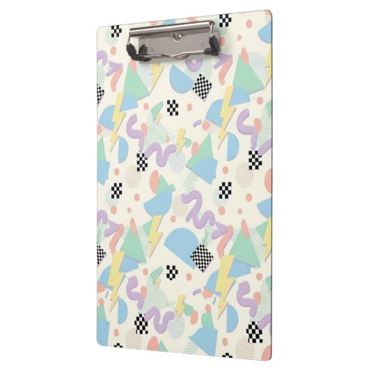Retro 90s Memphis Aesthetic Pattern Klemmbrett (Links)
