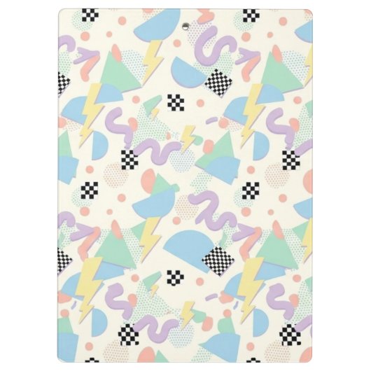 Retro 90s Memphis Aesthetic Pattern Klemmbrett (Rückseite)