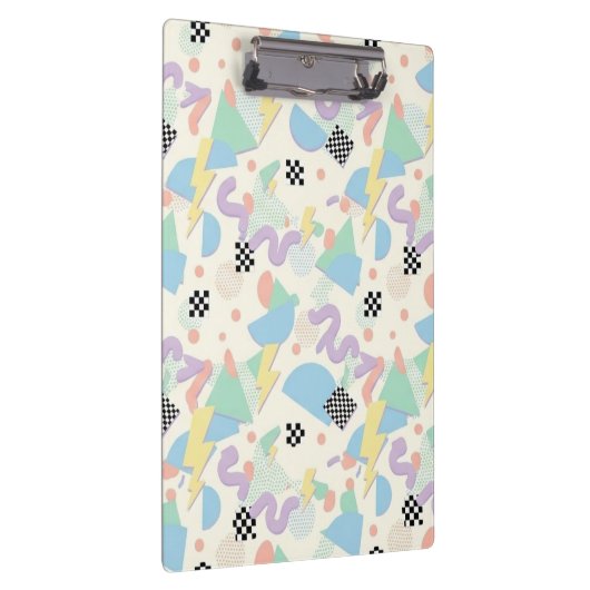 Retro 90s Memphis Aesthetic Pattern Klemmbrett (Rechts)