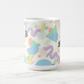 Retro 90s Memphis Aesthetic Pattern Latte Mug Kaffeetasse (Mittel)