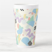 Retro 90s Memphis Aesthetic Pattern Latte Mug Milchtasse (Vorderseite)