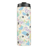 Retro 90s Memphis Aesthetic Pattern Latte Mug Thermosbecher (Vorderseite)