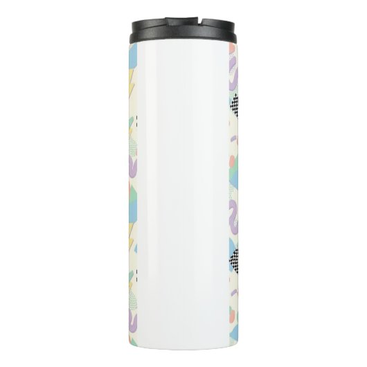 Retro 90s Memphis Aesthetic Pattern Latte Mug Thermosbecher (Rückseite)